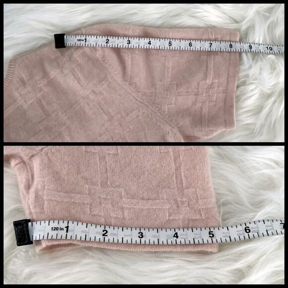 Casual Corner 100% Cashmere Short Sleeve Crew Pullover Sweater Baby Pink Medium - Picture 11 of 11